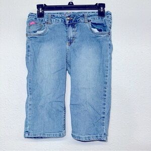 Girls Lee jeans shorts peace sign sz 16